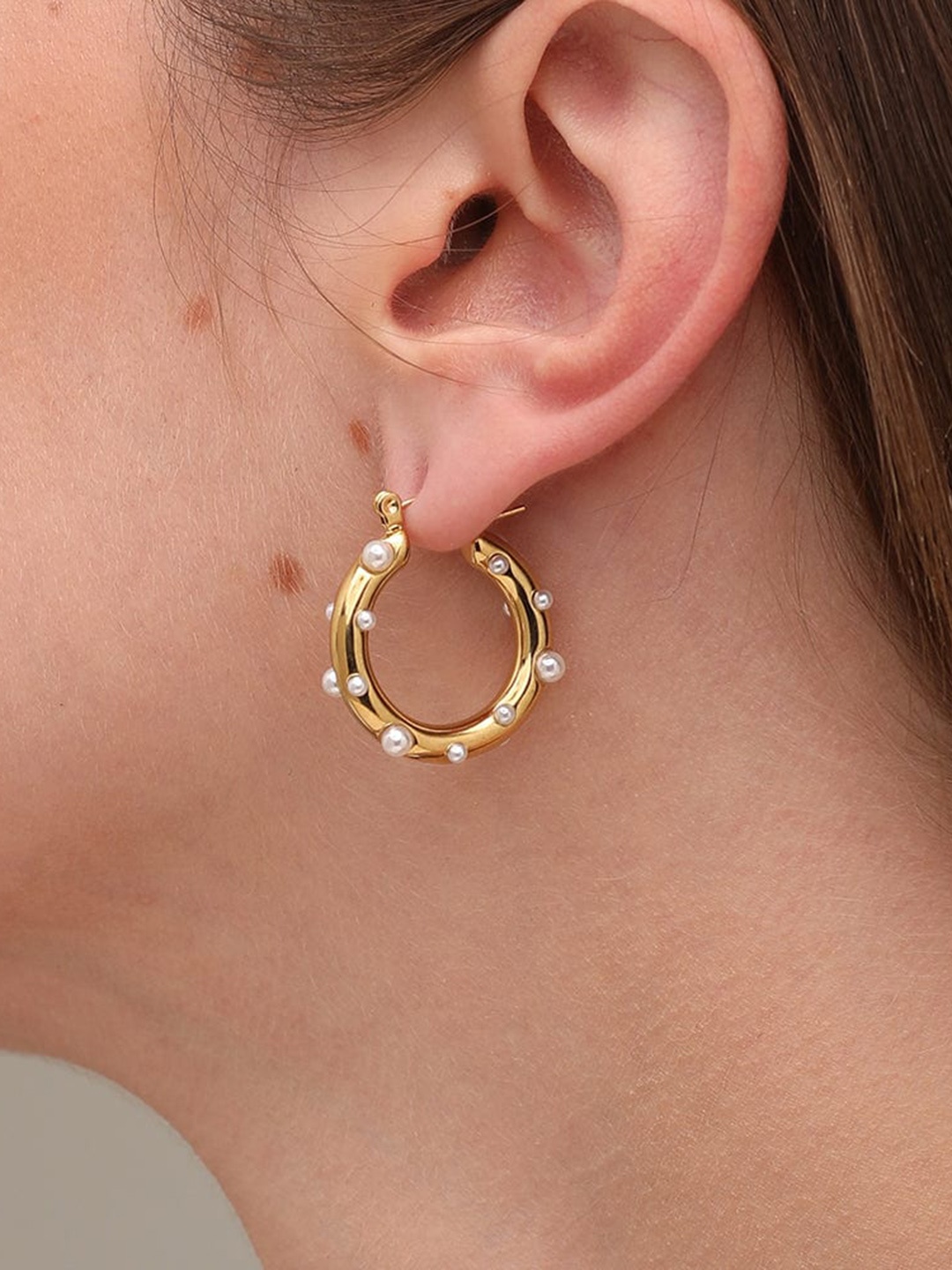 

PALMONAS 18k Gold Plated Circular Drop Earrings
