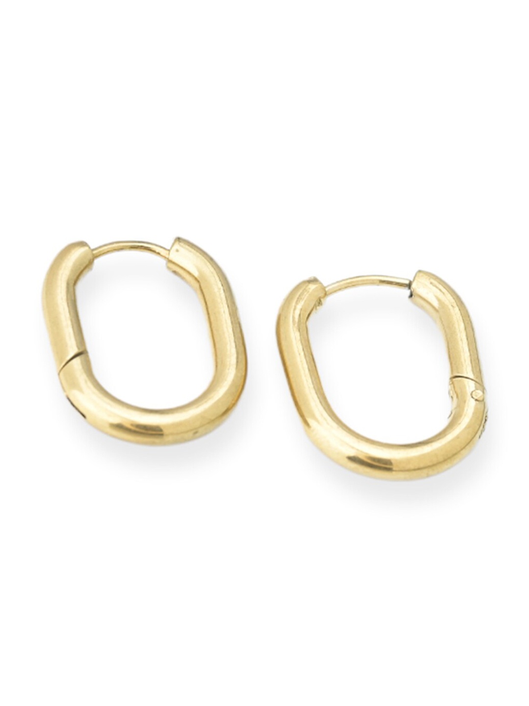 

PALMONAS Gold-Plated Stainless Steel Contemporary Hoop Earrings