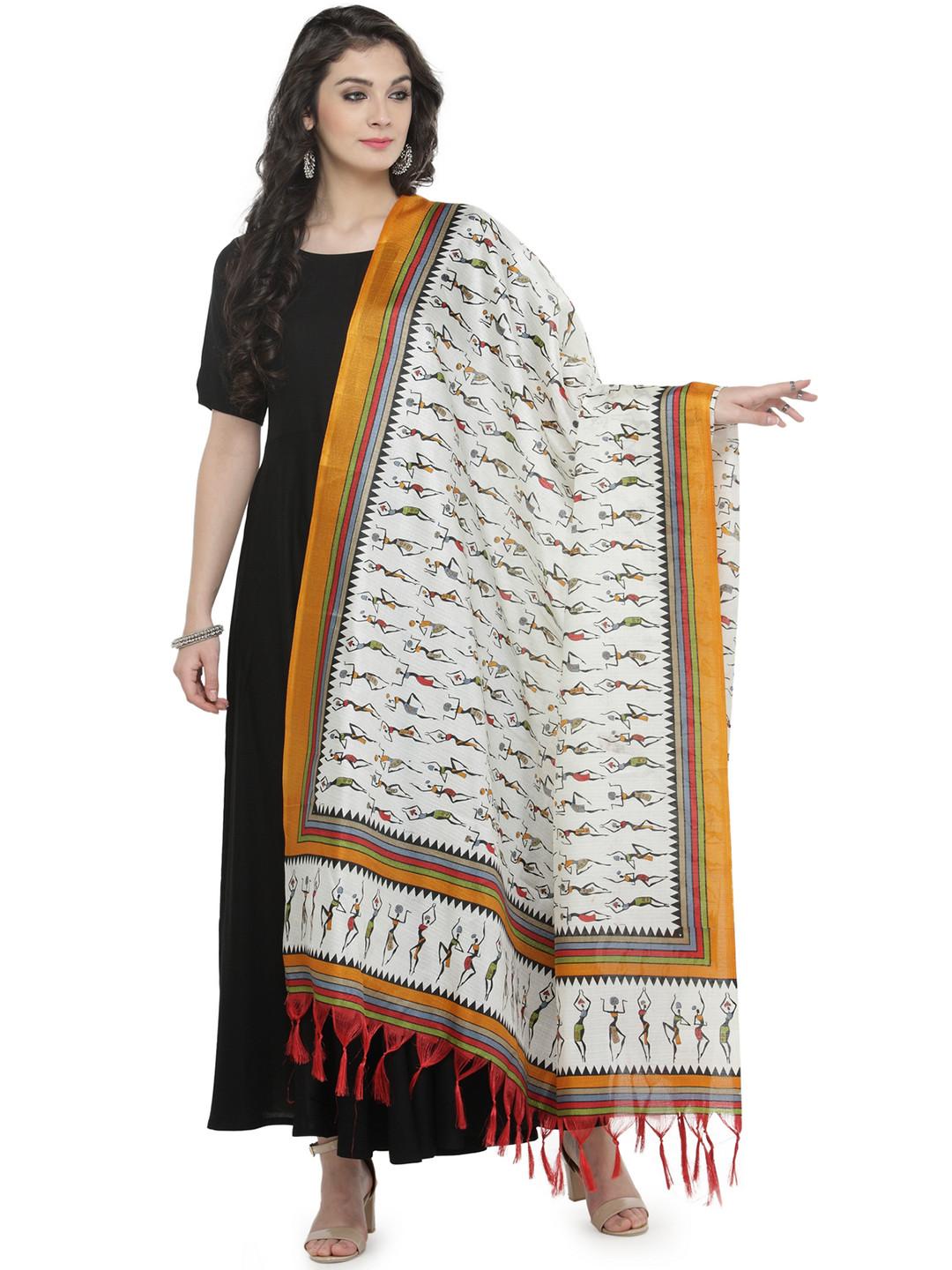 

Varanga White Mustard Bhagalpuri Dupatta