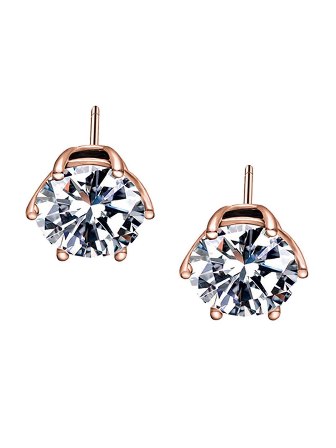 

PALMONAS Rose Gold Plated Contemporary Studs Stainless Steel Earrings