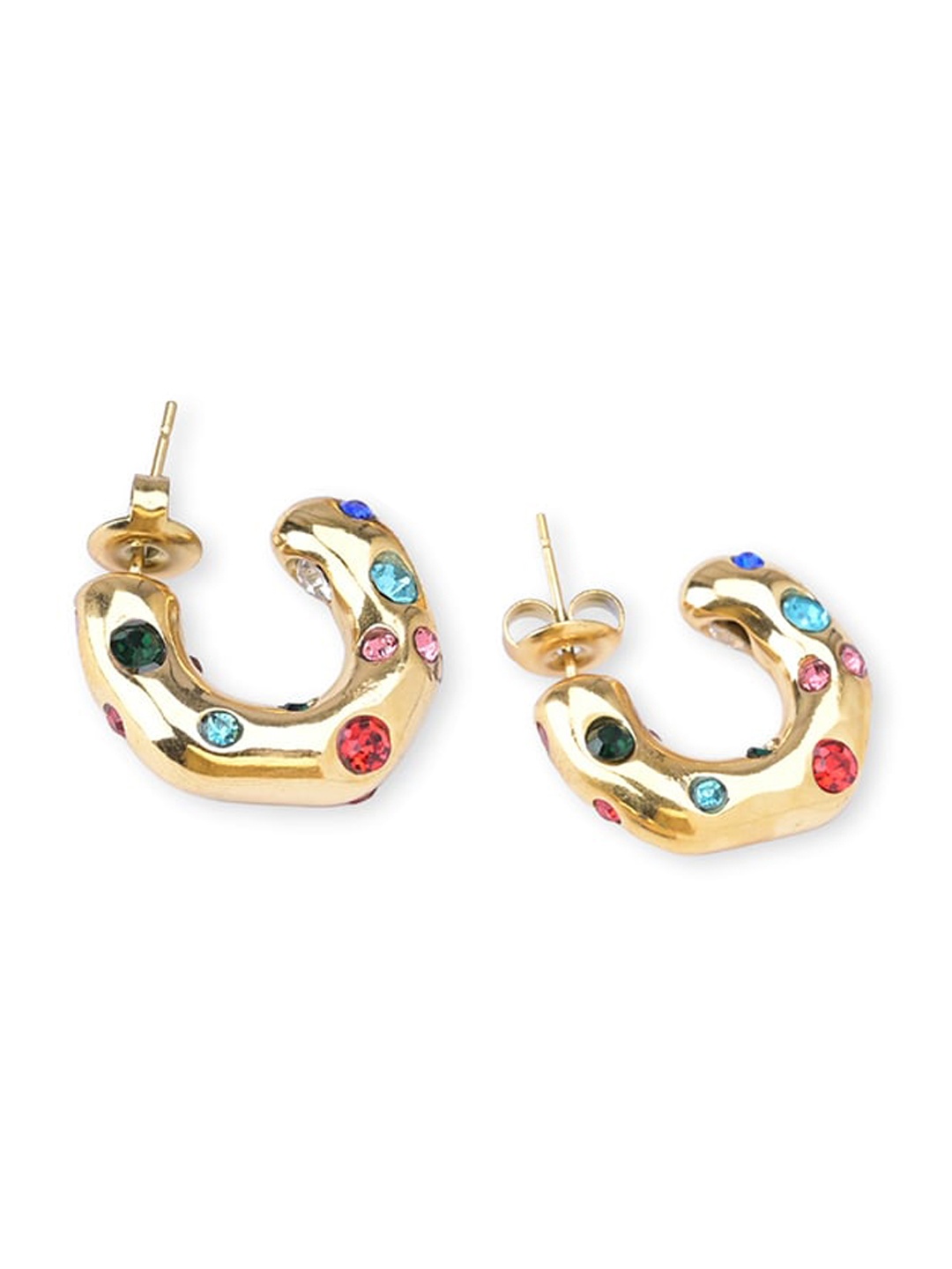 

PALMONAS 18k Gold Plated Contemporary Hoop Earrings