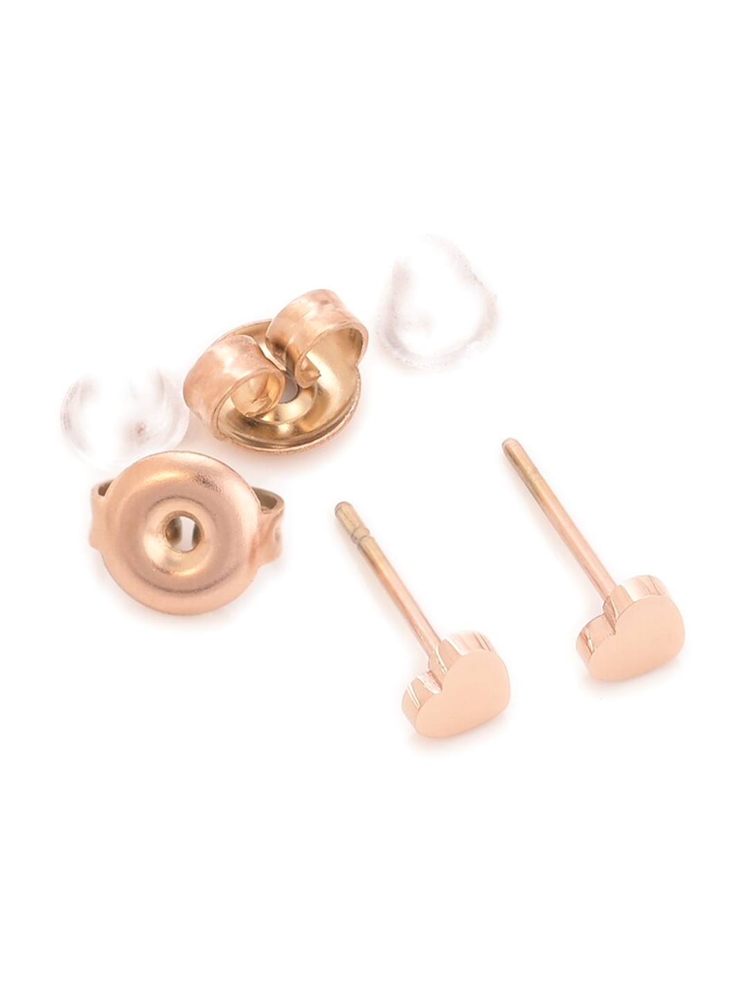 

PALMONAS Rose Gold Plated Contemporary Stainless Steel Studs Earrings