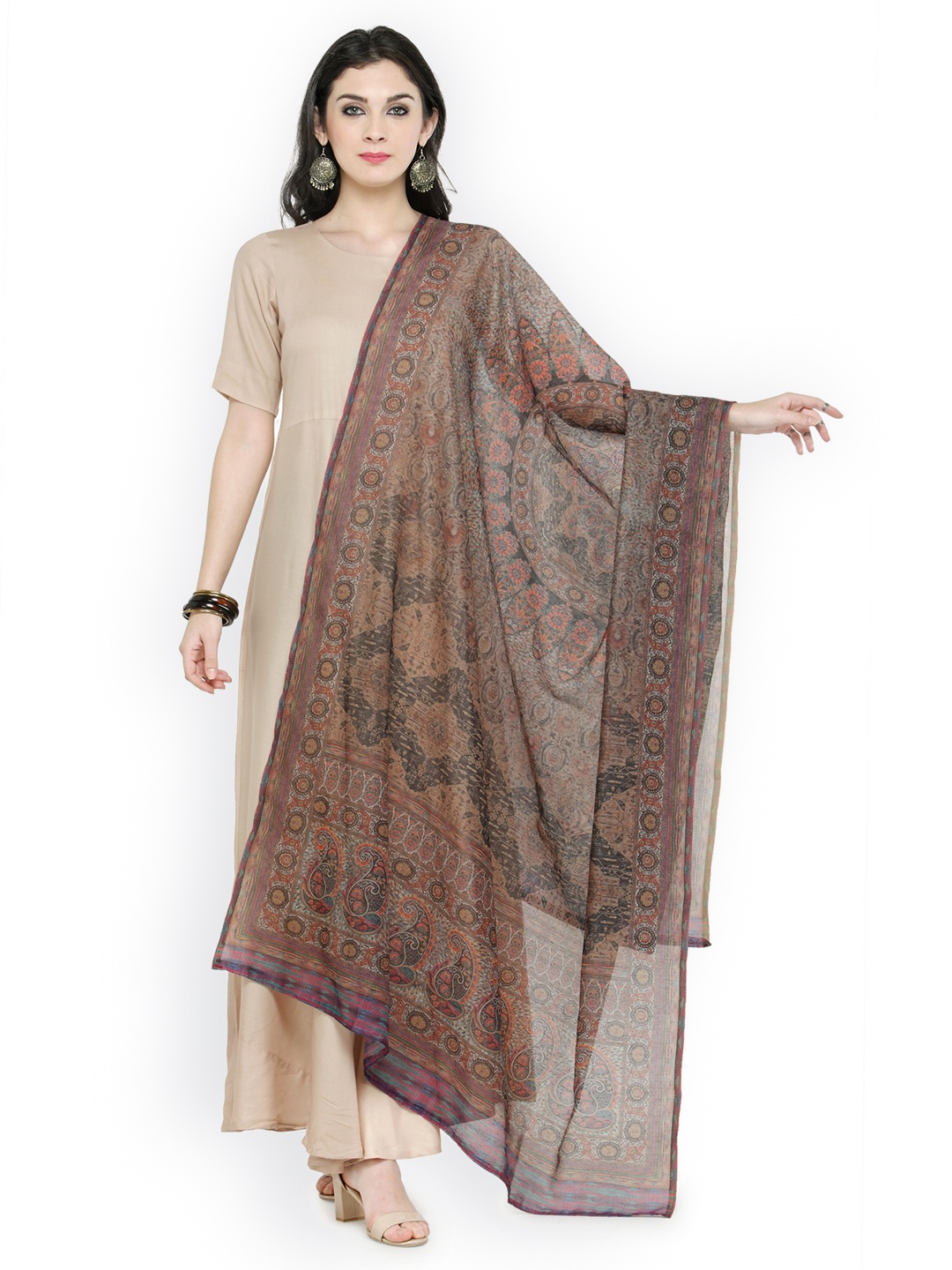 

Varanga Multicoloured Printed Chanderi Dupatta, Multi