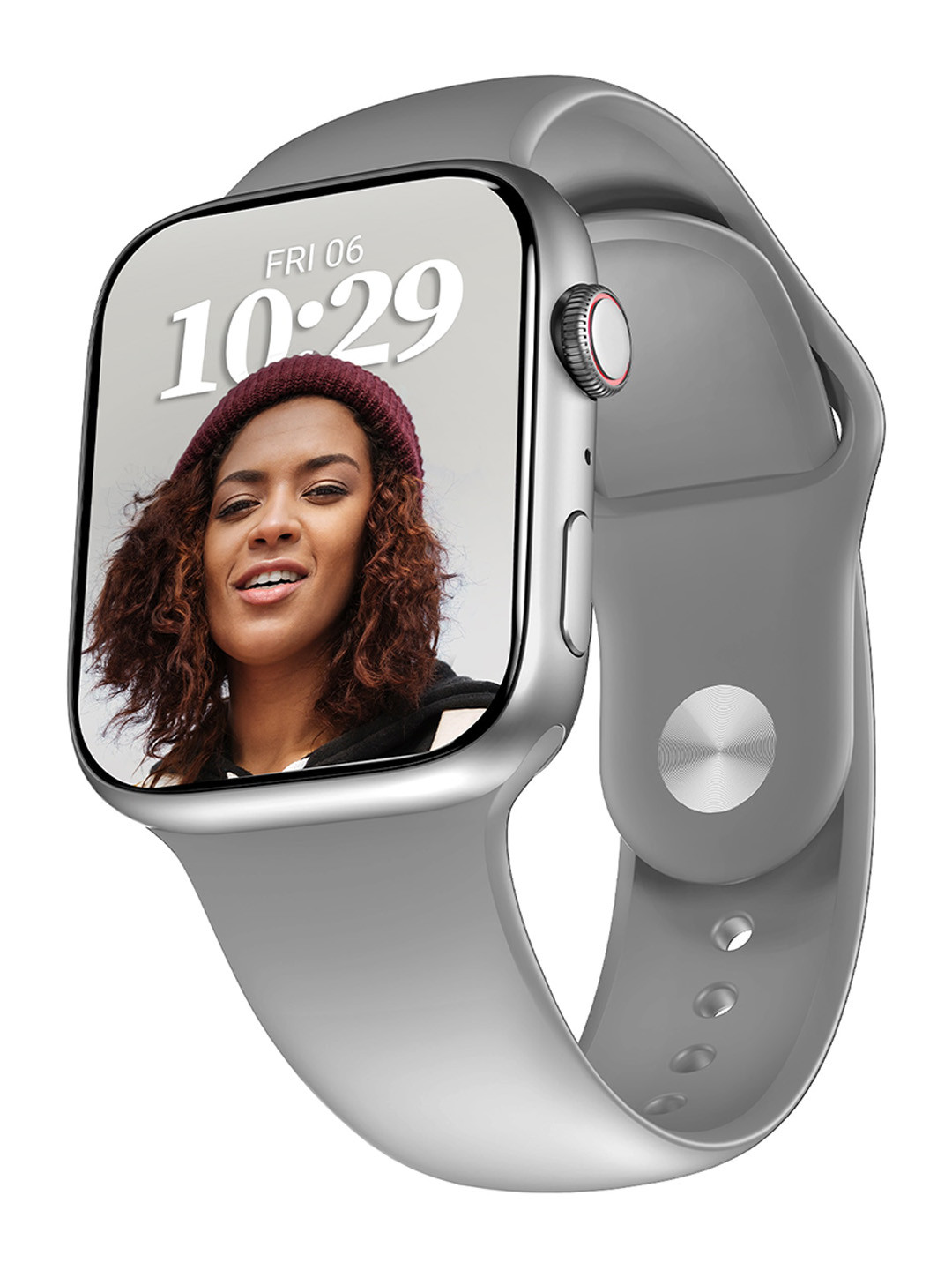 

CrossBeats Ignite Cube 1.9 Curved HD Display AI Voice Assistant Smartwatch, Silver