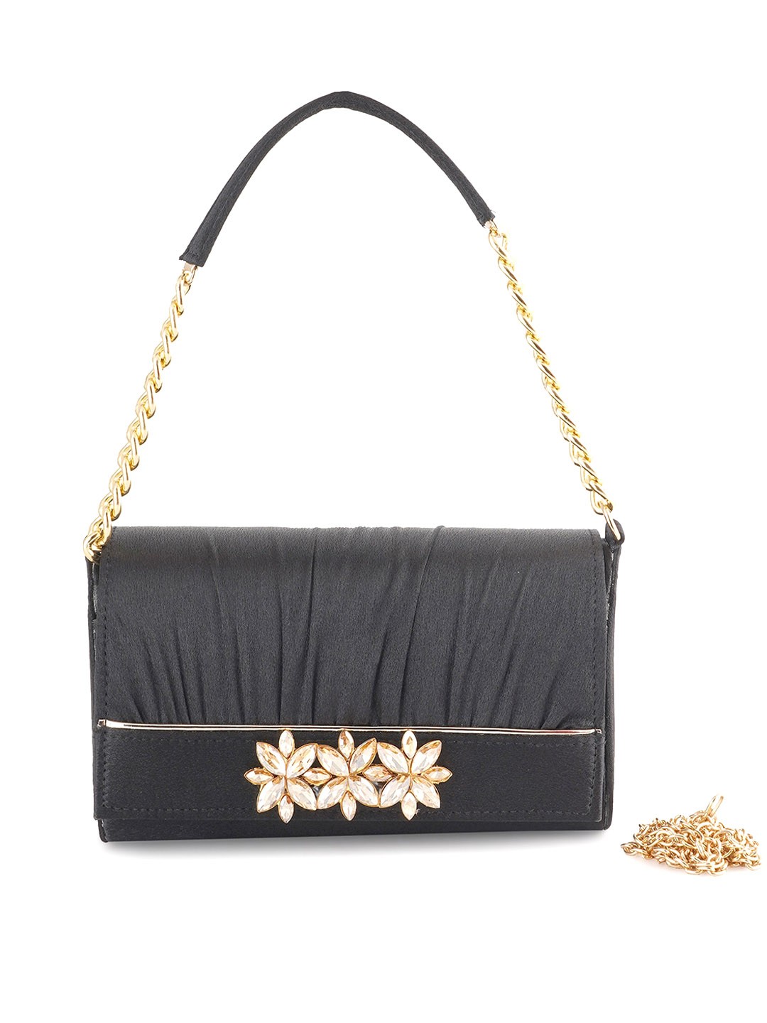 

Style Shoes Textured Structured Sling Bag, Black