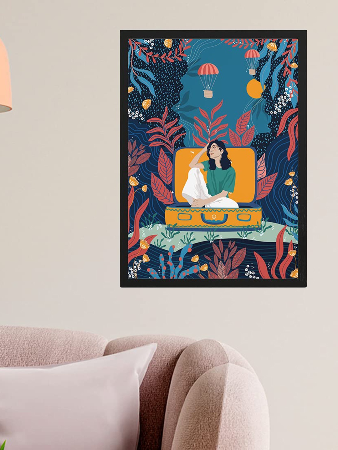

Happening Hippo Teal Blue & Mustard Abstract Printed Wall Art
