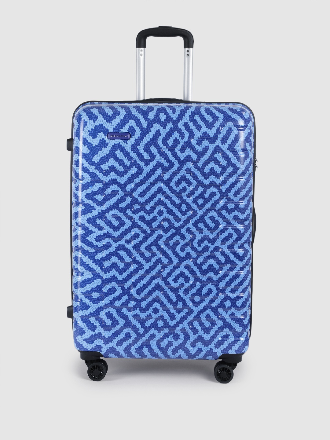 

Aristocrat Bravo Strolly Geometric Printed Large Trolley Suitcase, Blue