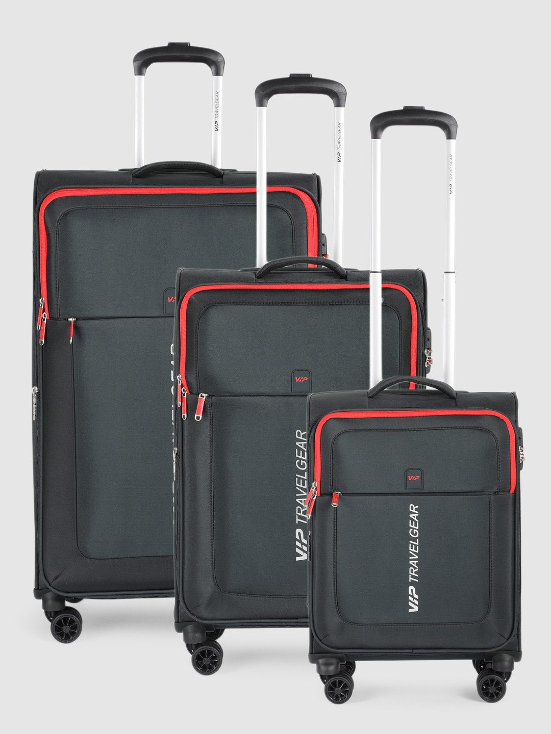 

VIP Suprema Set Of 3 Soft-Sided Trolley Suitcase, Grey
