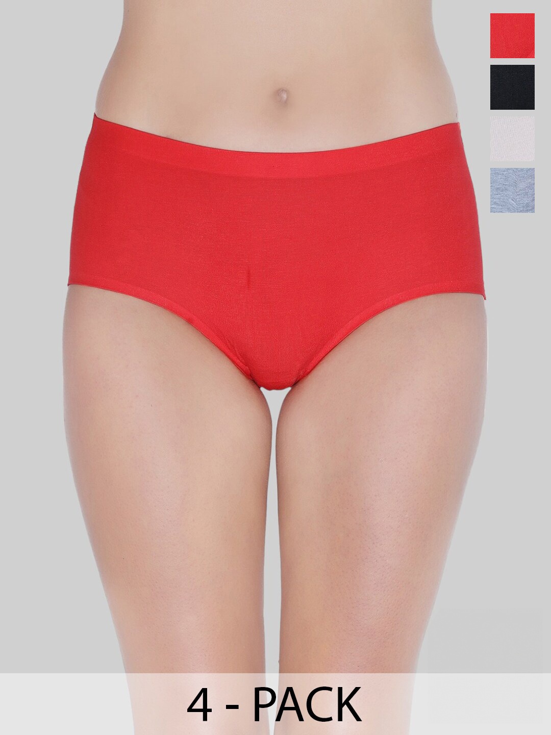 

PLUMBURY Pack Of 4 Anti-Microbial Seamless Hipster Briefs, Black
