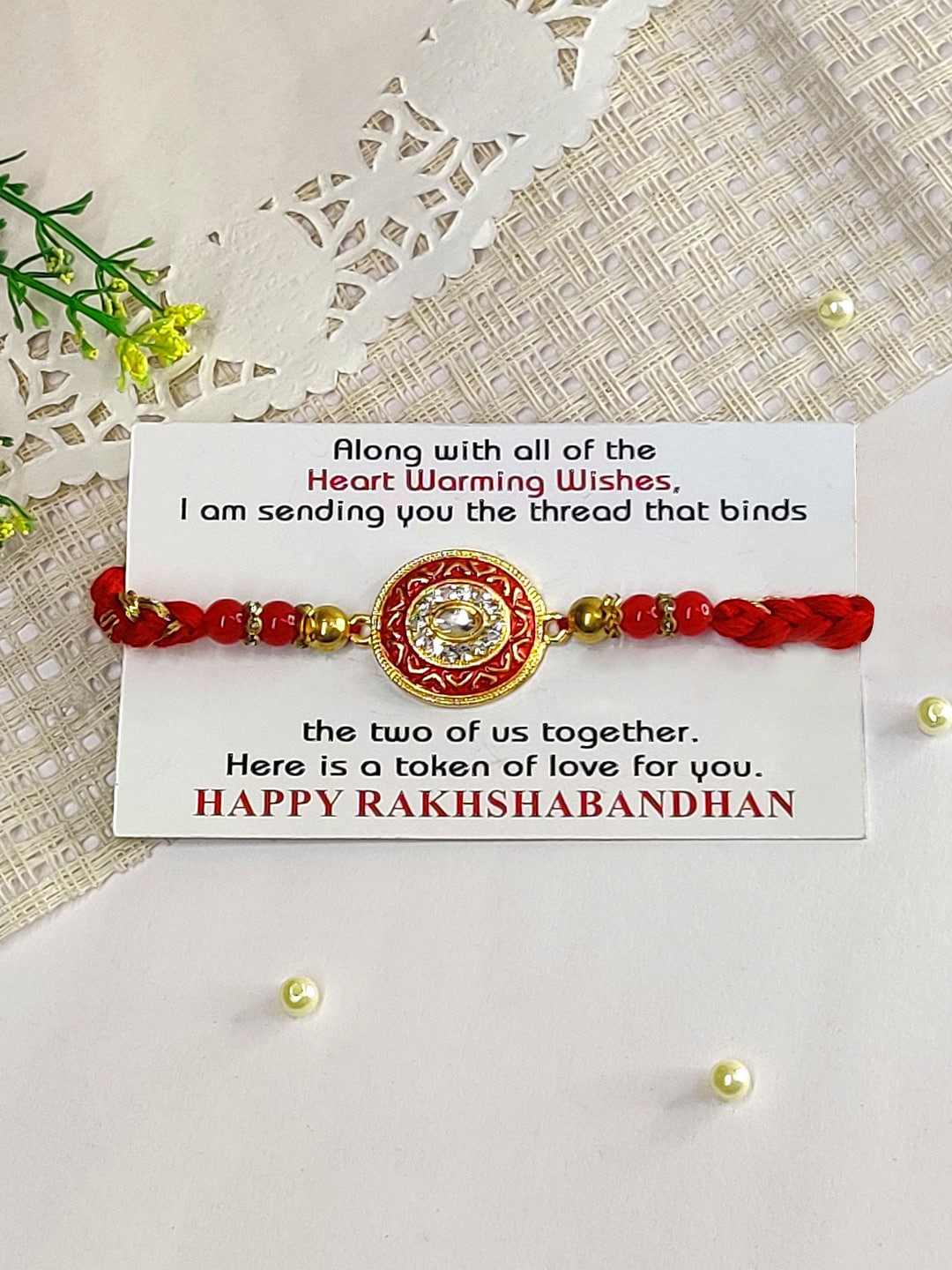 

The Magic Wand Kids Stone Studded Charm Rakhi, Maroon