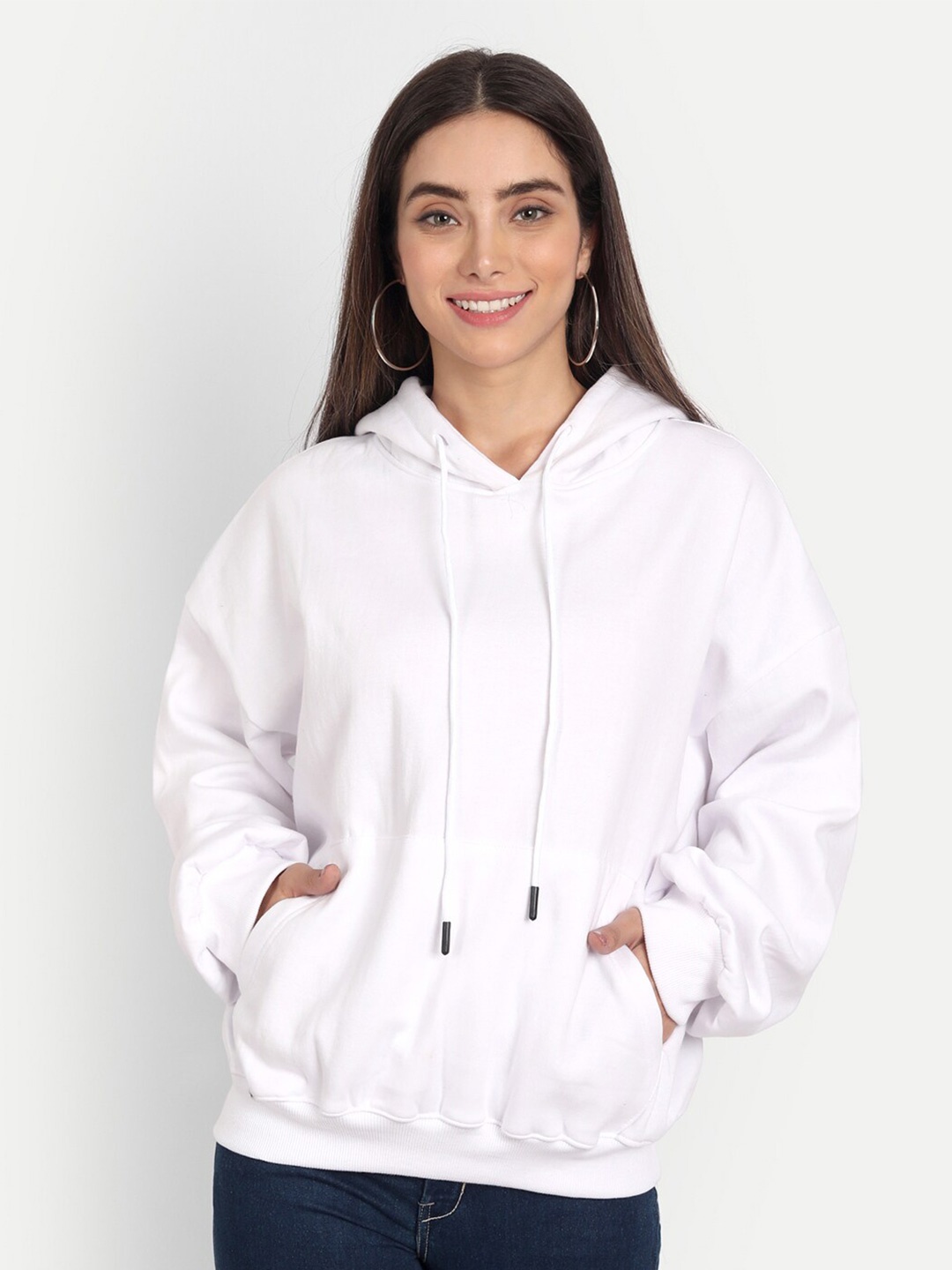 

COLOR CAPITAL Oversized Hooded Sweatshirt, White