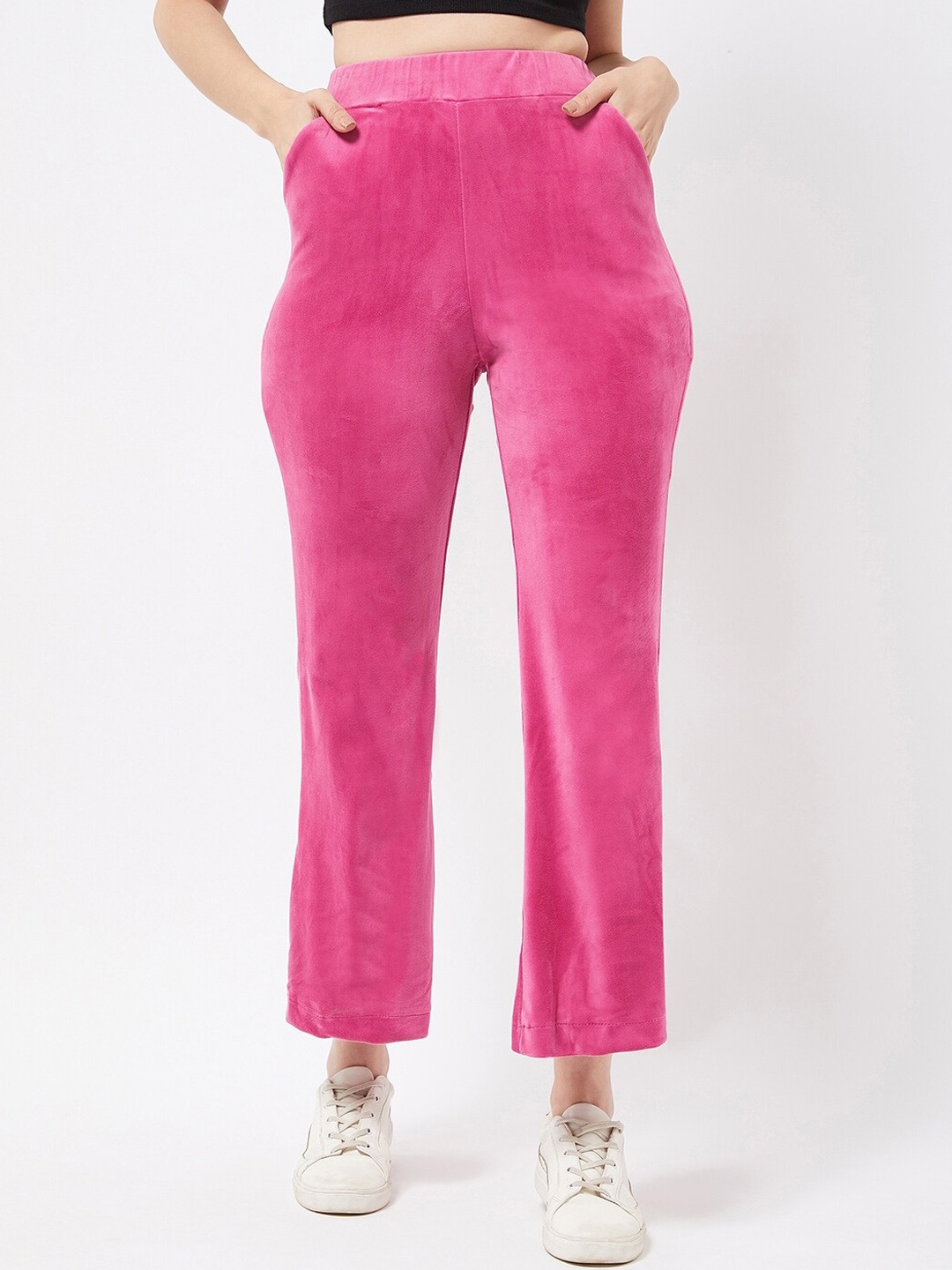 

COLOR CAPITAL High-Rise Parallel Trousers, Fuchsia