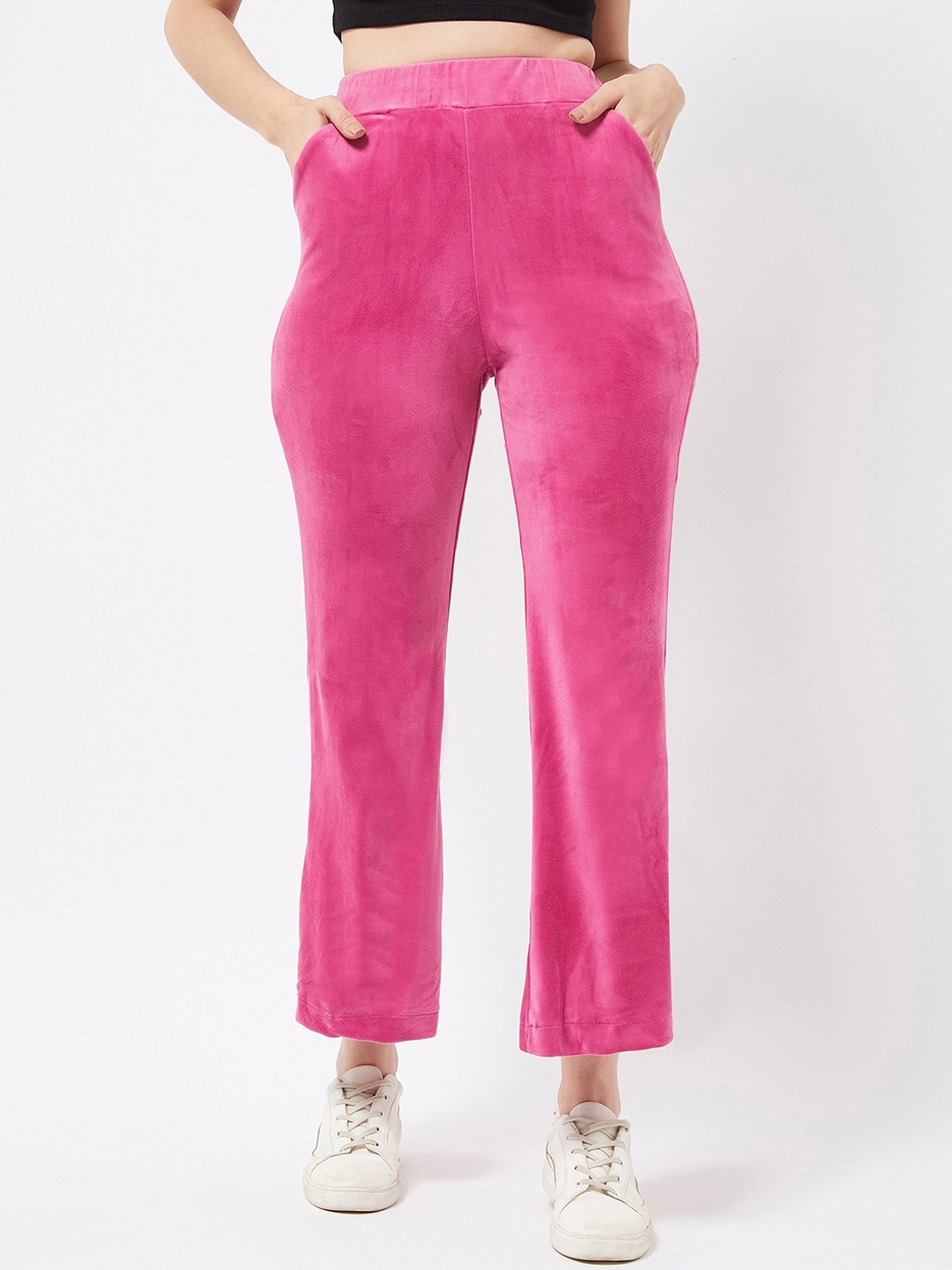 

COLOR CAPITAL High-Rise Parellel Trousers, Fuchsia