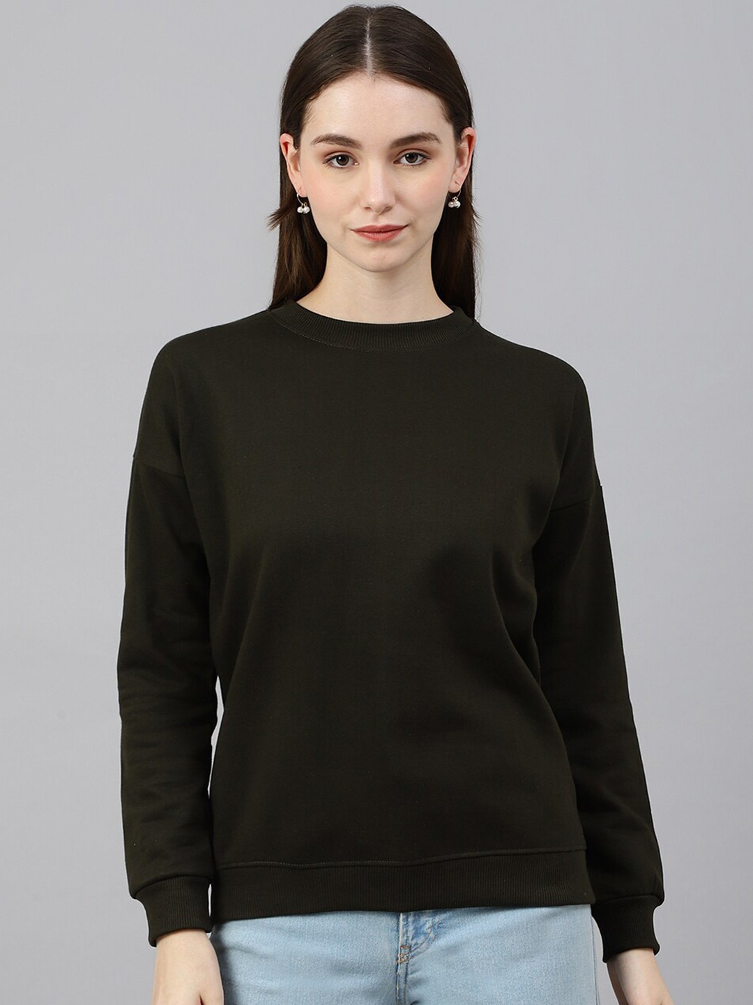 

COLOR CAPITAL Oversized Cotton Sweatshirt, Olive