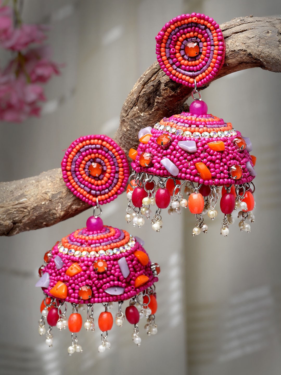 

Moedbuille Silver-Plated Dome Shaped Jhumkas
