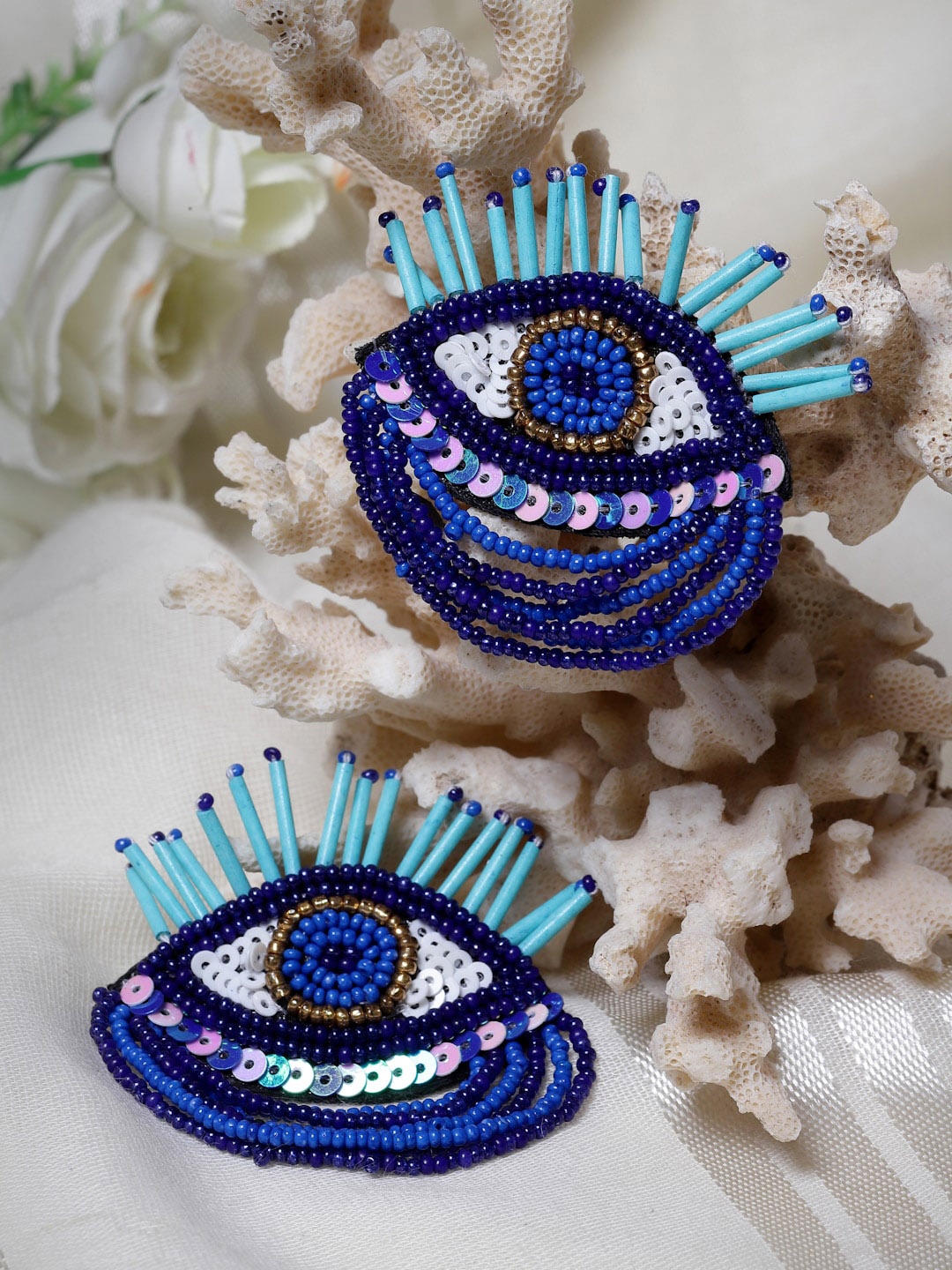 

Moedbuille Evil Eye Beaded Studs Earrings, Blue