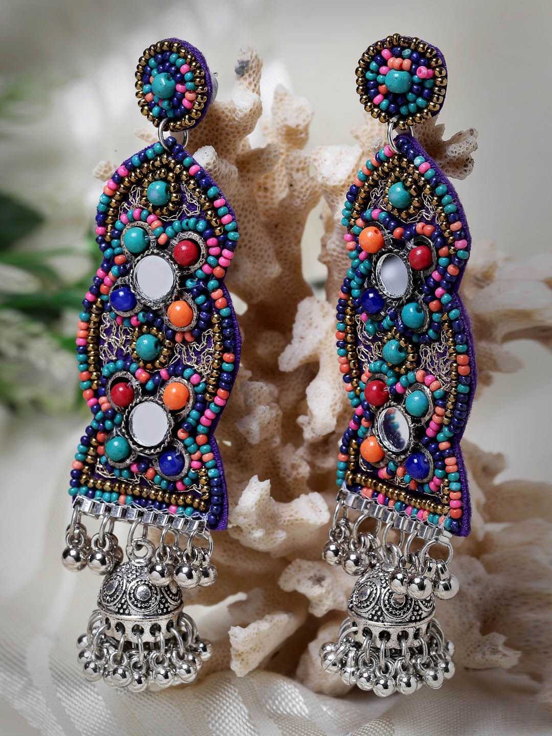 

Moedbuille Silver-Plated Contemporary Drop Earrings