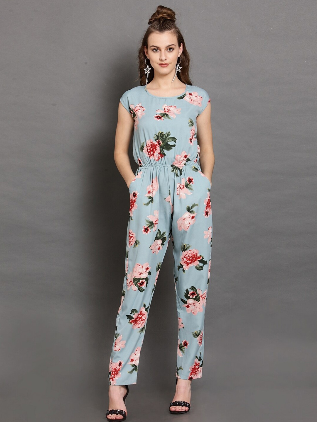 

BAESD Printed Basic Jumpsuit, Blue
