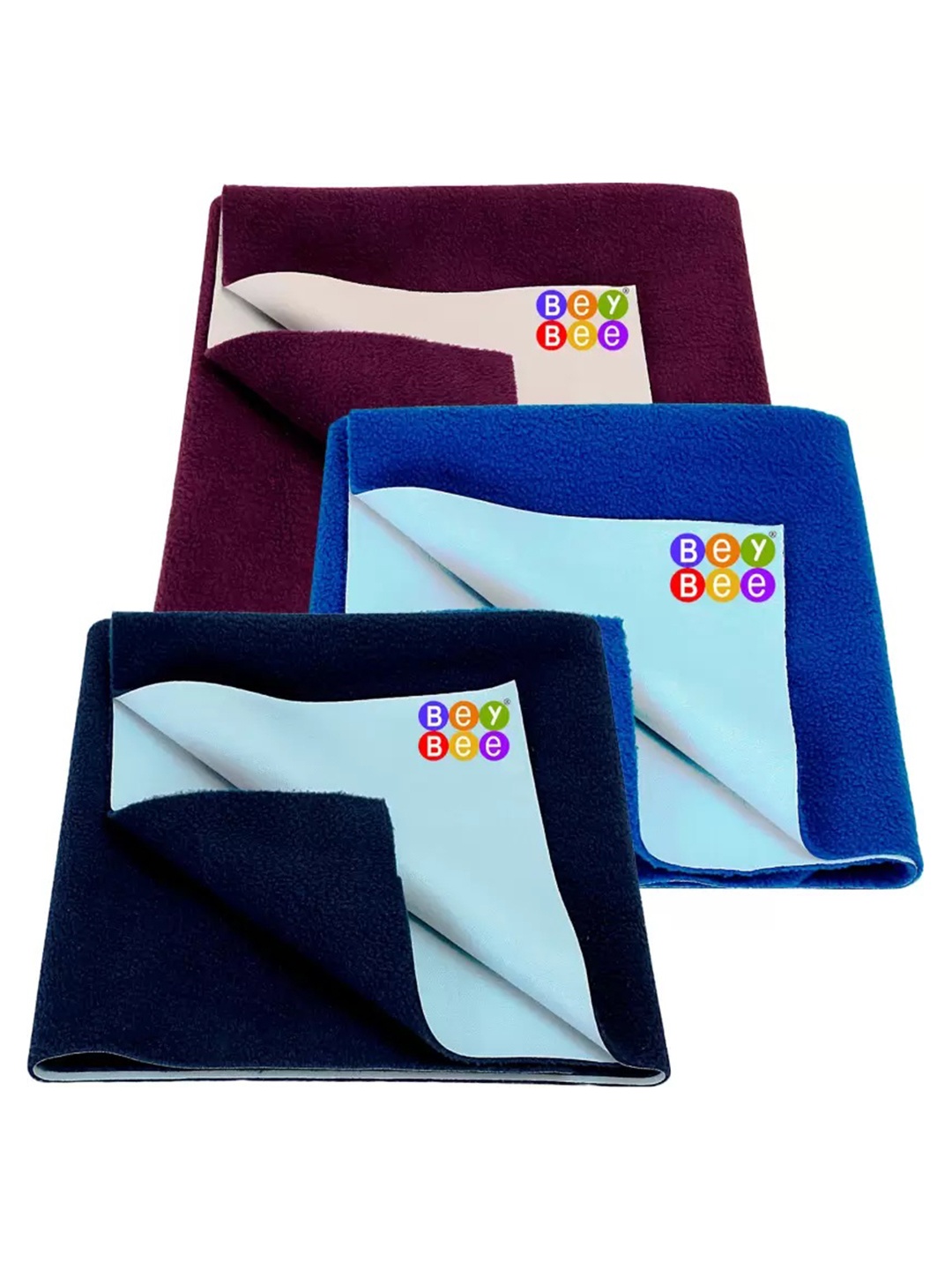 

BeyBee Kids Blue & Magenta 3-Pieces Cotton Breathable & Lightweight Mattress Protector