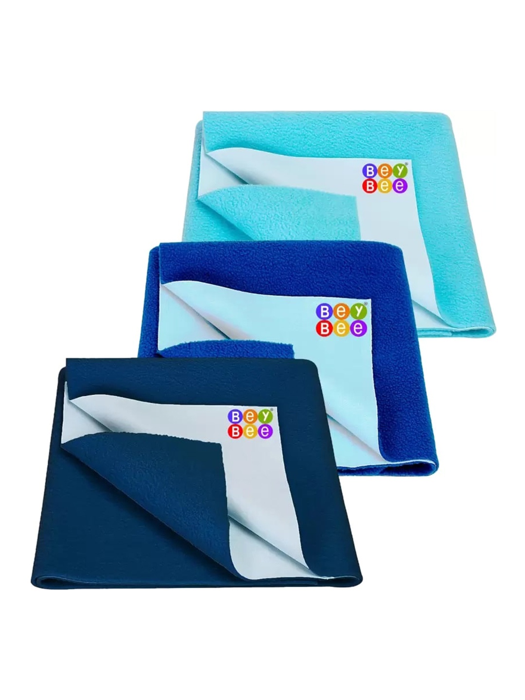 

BeyBee Kids 3-Pcs Cotton Waterproof & Reusable Cotton Mattress Protectors, Blue