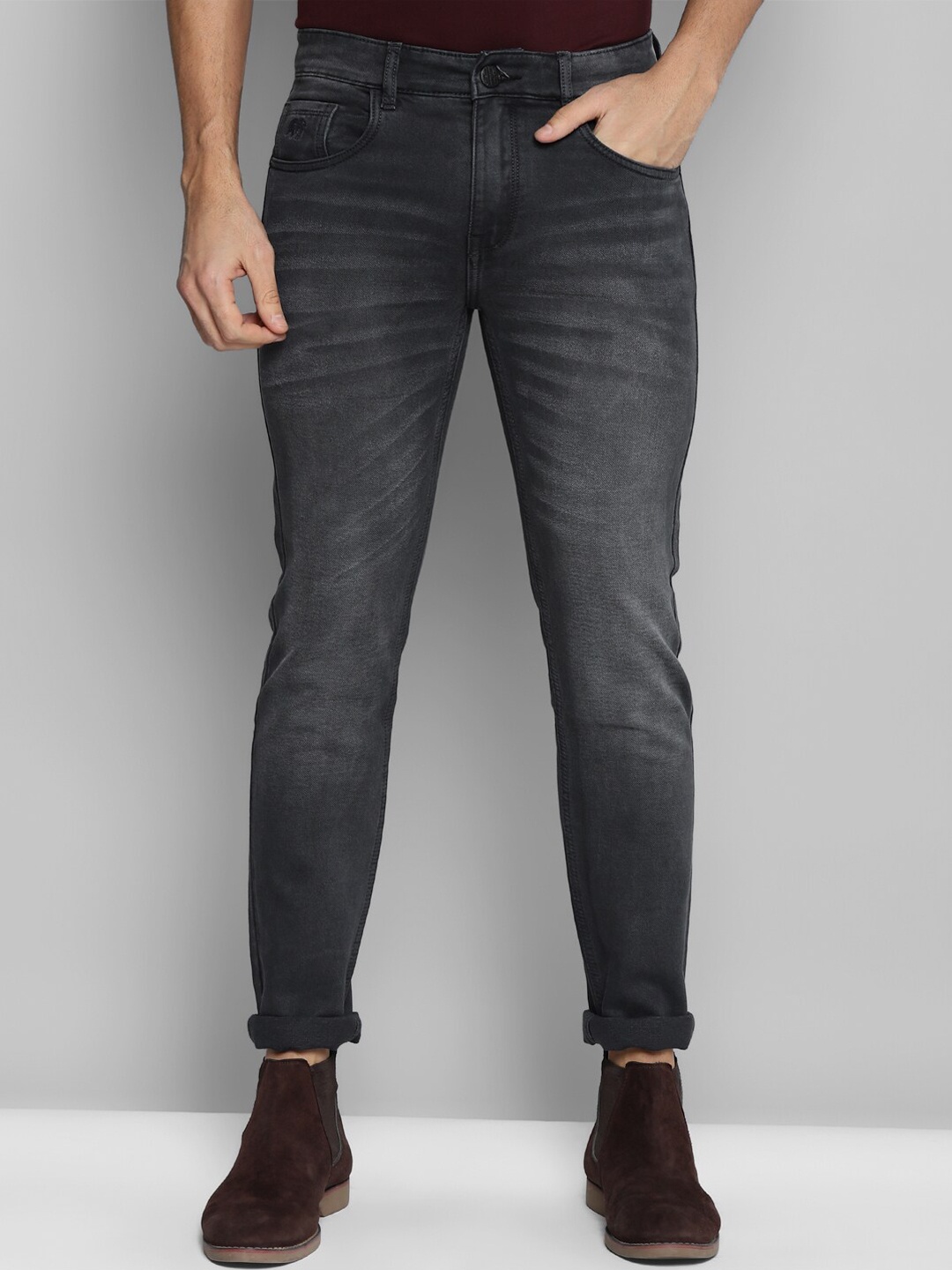 

KICKSFIRE Men Slim Fit Light Fade Clean Look Stretchable Jeans, Black