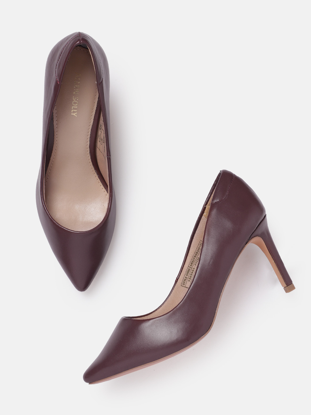 

Allen Solly Pointed-Toe Slim Heel Pumps, Burgundy