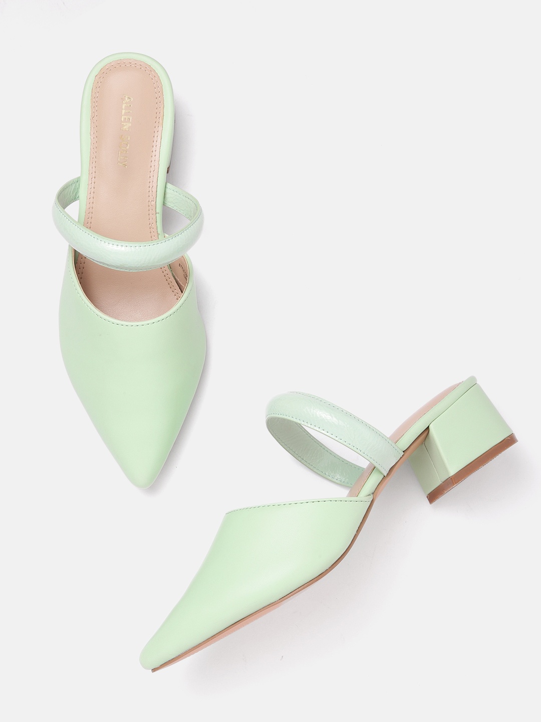 

Allen Solly Block Heel Mules, Sea green