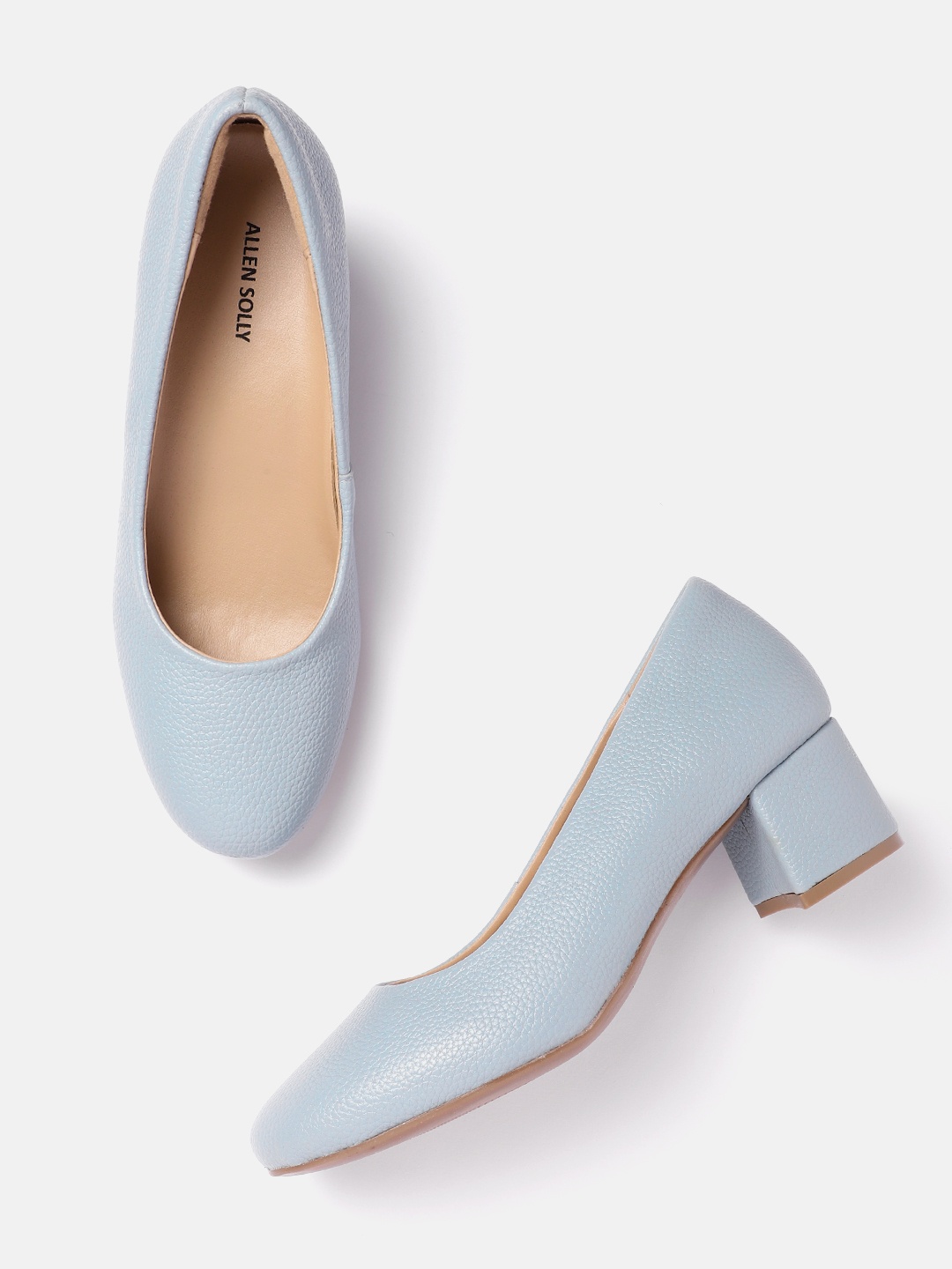 

Allen Solly Textured Block Heel Pumps, Blue