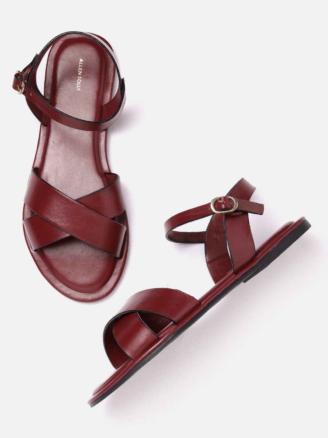 

Allen Solly Women Cross Straps Open Toe Flats, Maroon