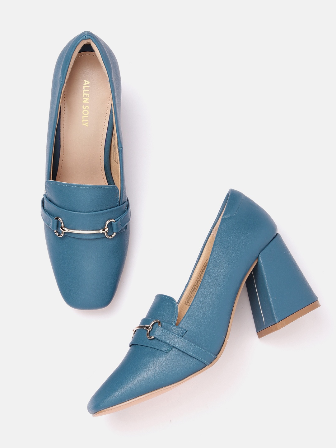 

Allen Solly Women Horse-Bit Detail Block Heel Pumps, Teal