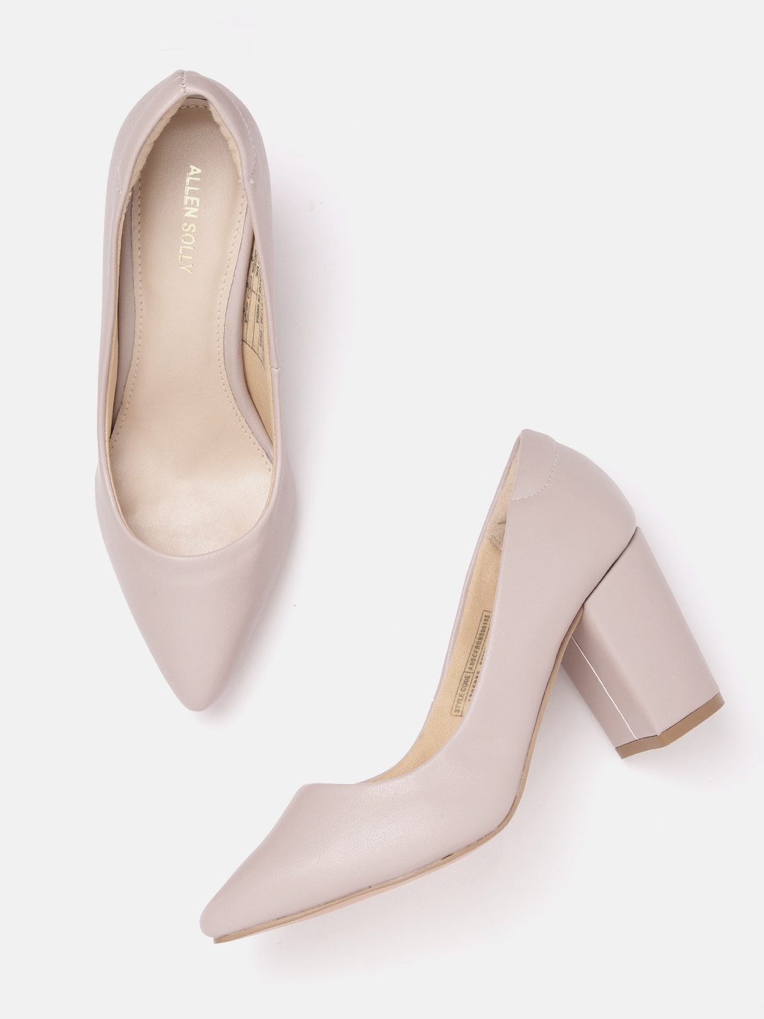 

Allen Solly Women Pointed-Toe Block Heel Pumps, Nude