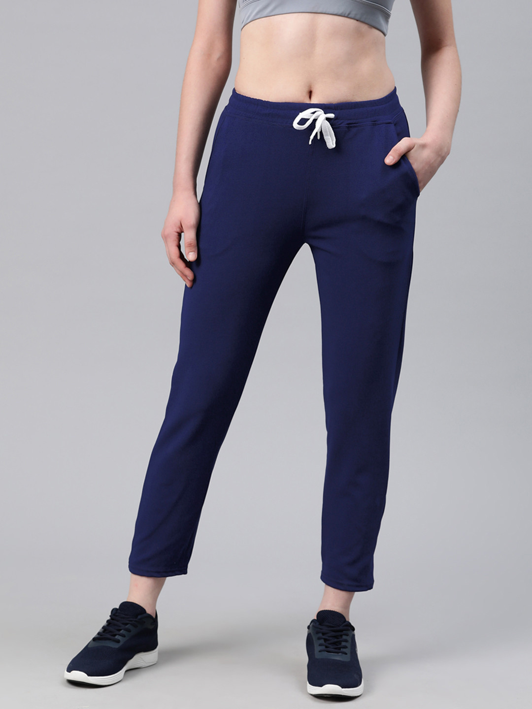

VARUSHKA Solid Ankle Length Joggers, Blue