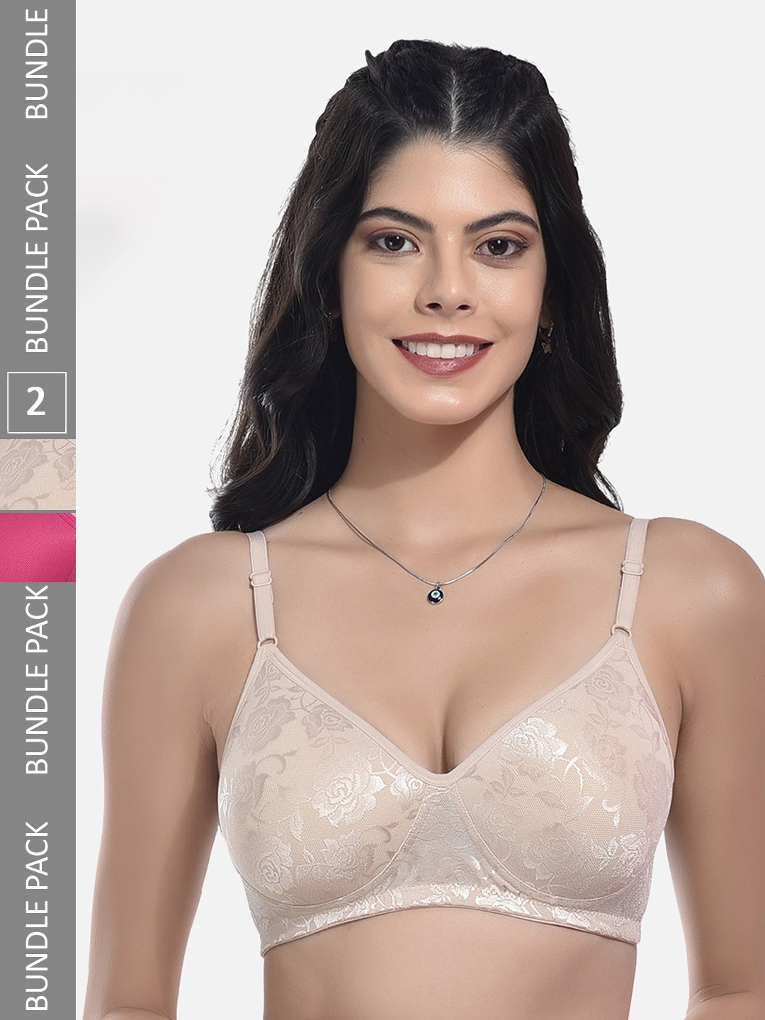 

StyFun Pack of 2 Full Coverage Lightly Padded Bra With All Day Comfort, Beige