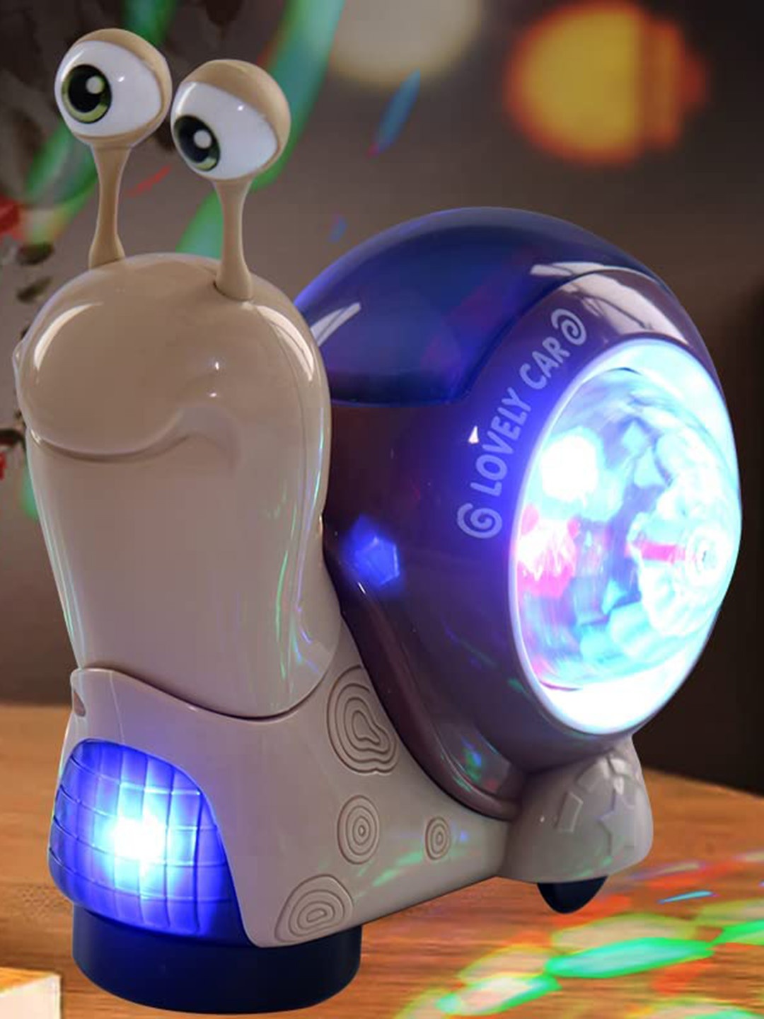 

MUREN Kids Electric Snail Walking Toys With Music & Lights, Brown