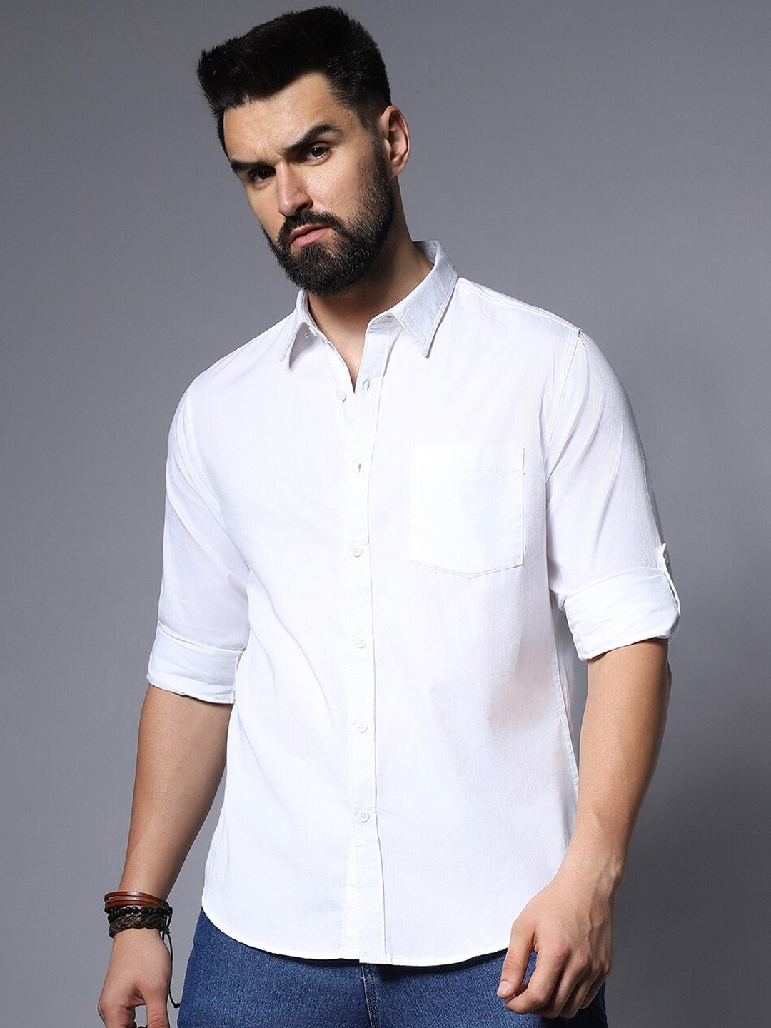 

High Star Classic Regular Fit Regular Fit Pure Cotton Casual Shirt, White