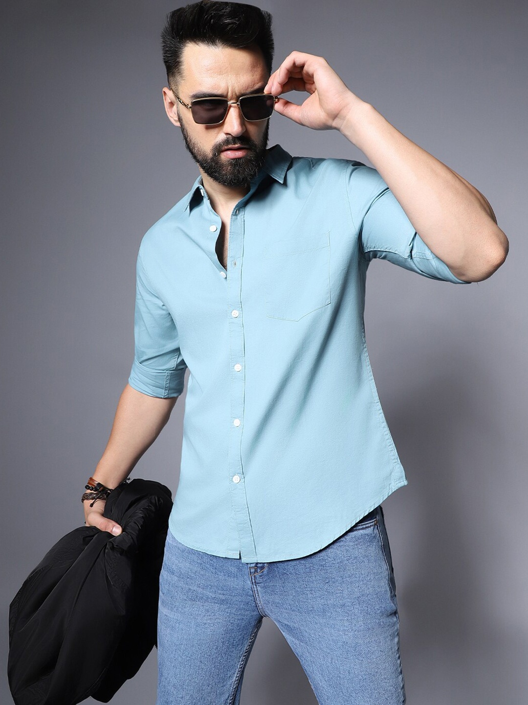 

High Star Classic Regular Fit Pure Cotton Casual Shirt, Blue