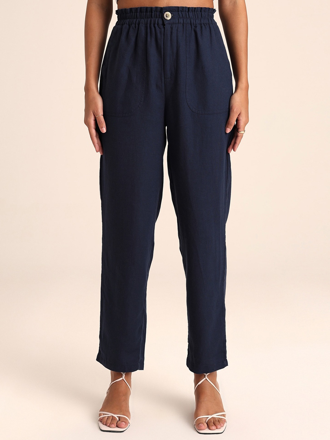 

20Dresses Women Navy Blue High-Rise Trousers