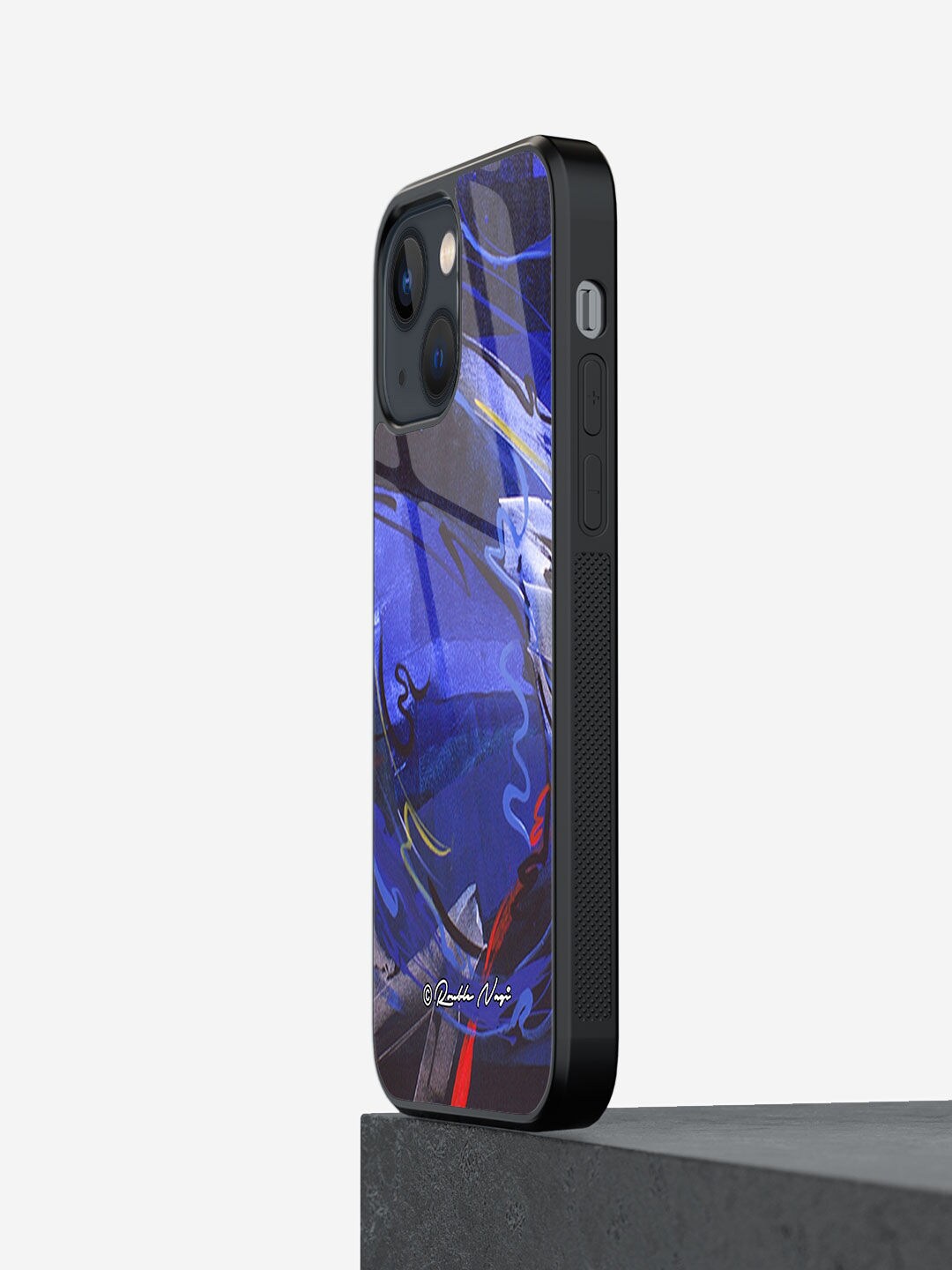 

macmerise Happy Sky Design iPhone 13 Mini Glass Phone Back Case, Blue