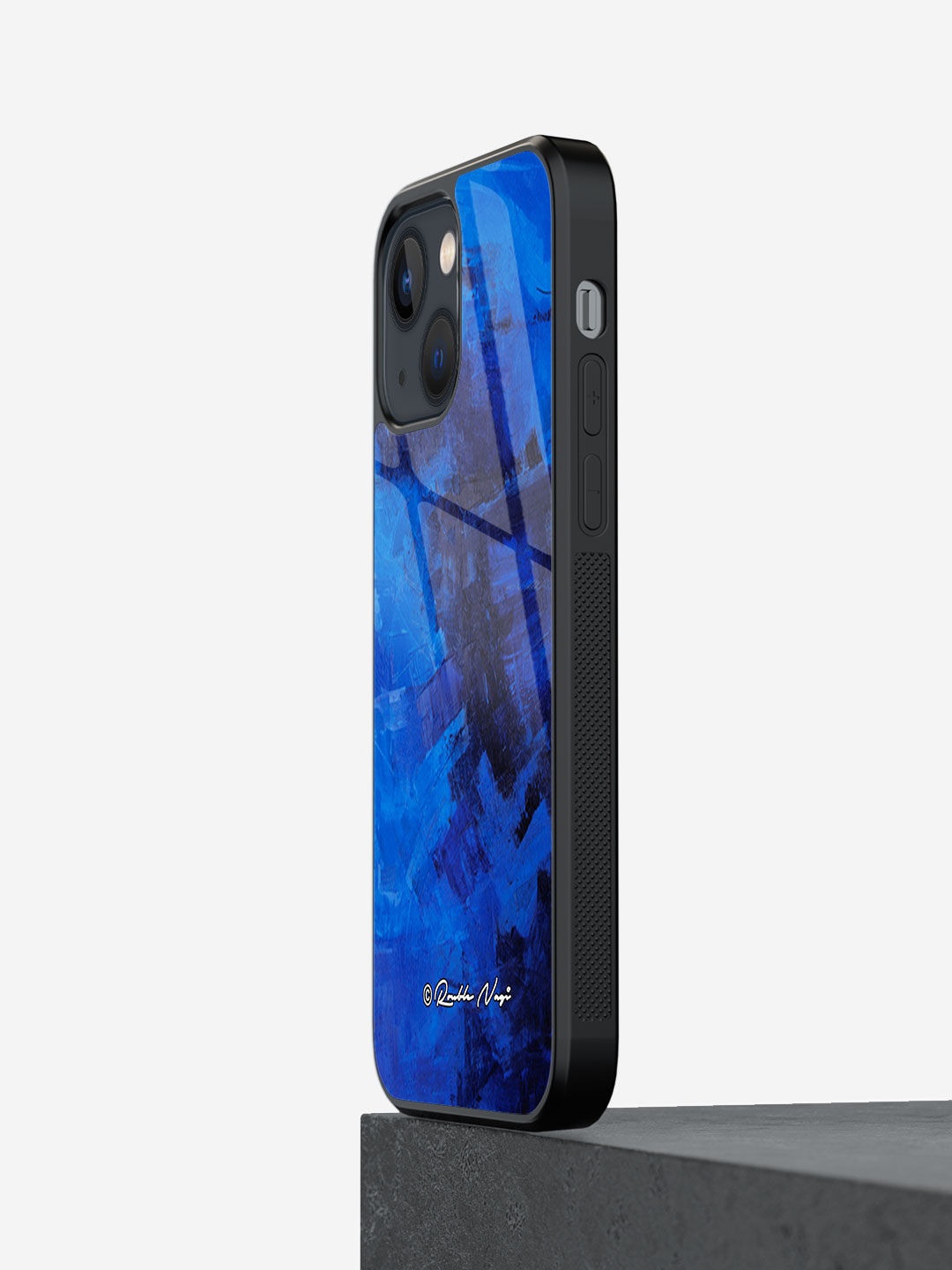 

macmerise iPhone 13 Mini Glass Phone Back Case, Blue