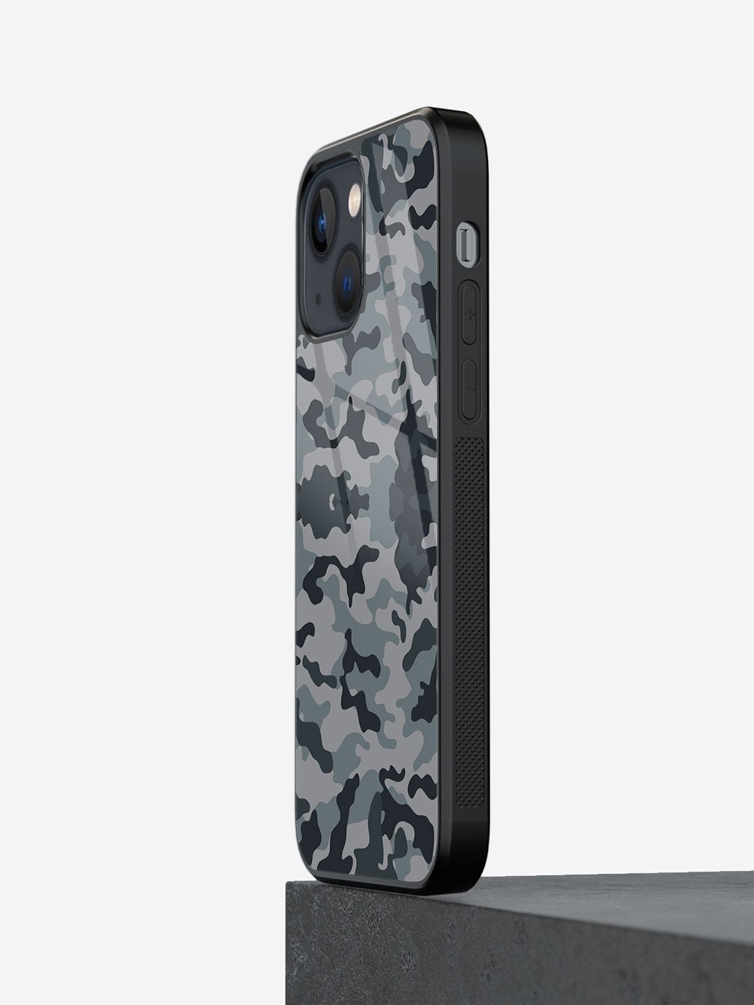 

macmerise Camouflage iPhone 13 Mini Glass Case, Black