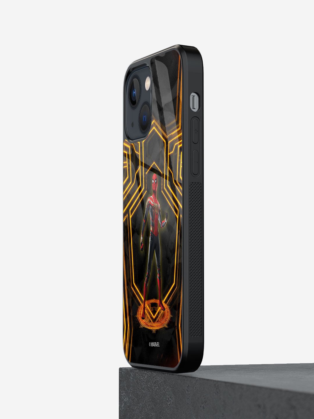 

macmerise Spider-Man Printed iPhone 13 Mini Phone Back Case, Black