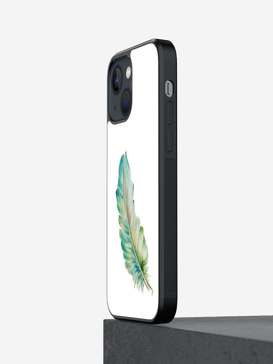 

macmerise SK Feather Art Design iPhone 13 Mini Glass Mobile Case, White