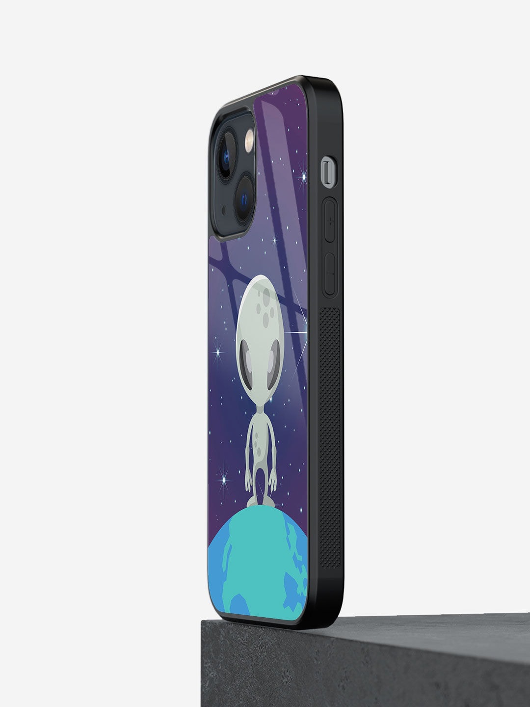 

macmerise Alien Design iPhone 13 Mini Glass Case, Blue