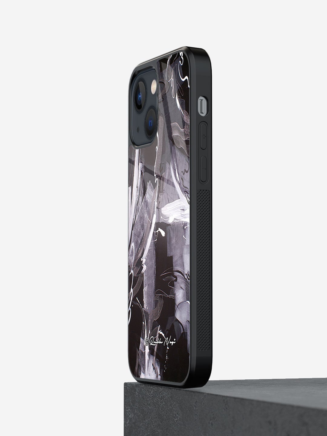 

macmerise Flashback Design Printed iPhone 13 Mini Glass Phone Back Case, Grey
