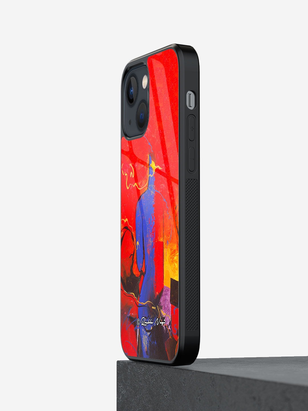 

macmerise Building a Mystery Design Printed Glass iPhone 13 Mini Mobile Back Case, Red