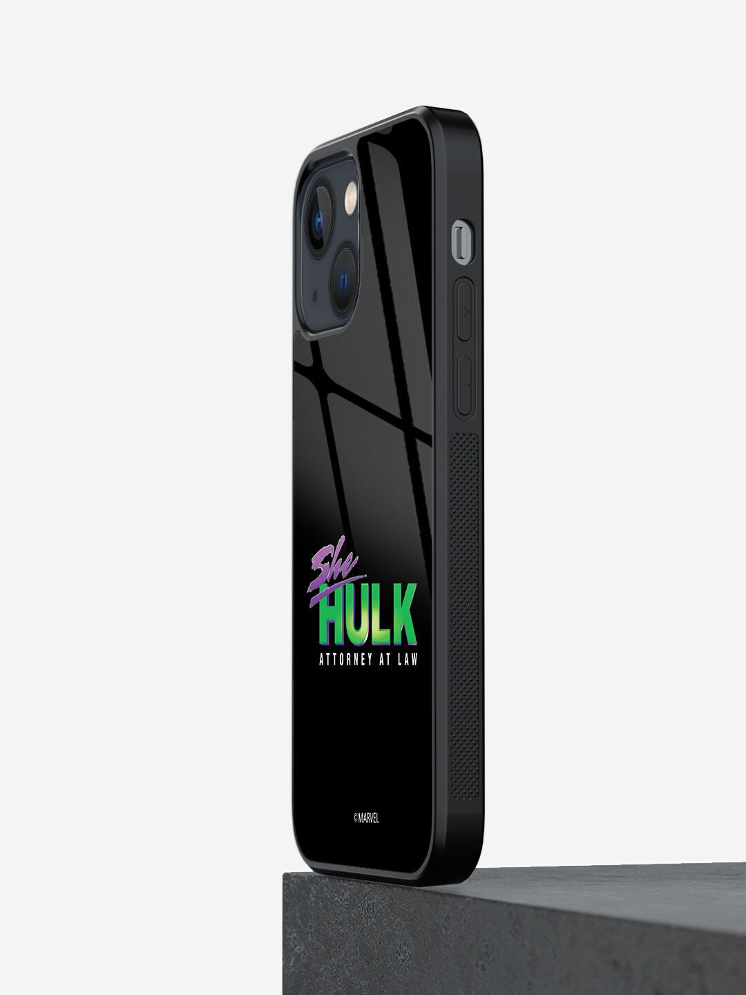 

macmerise She Hulk Logo Printed iPhone 13 Mini Back case, Black