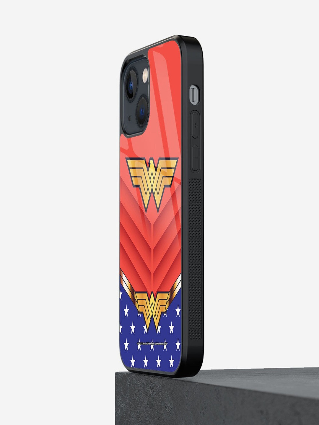 

macmerise Wonder Woman Printed iPhone 13 Mini Glass Phone Back Case, Red