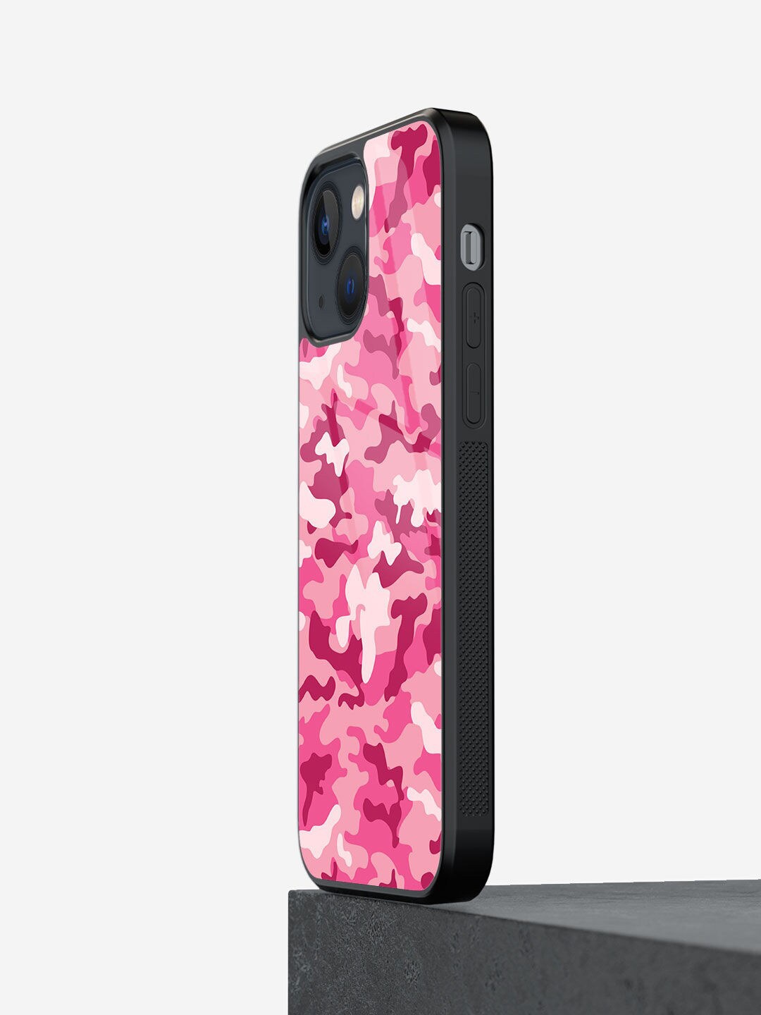 

macmerise Camo Design iPhone 13 Mini Glass Phone Back Case, Pink