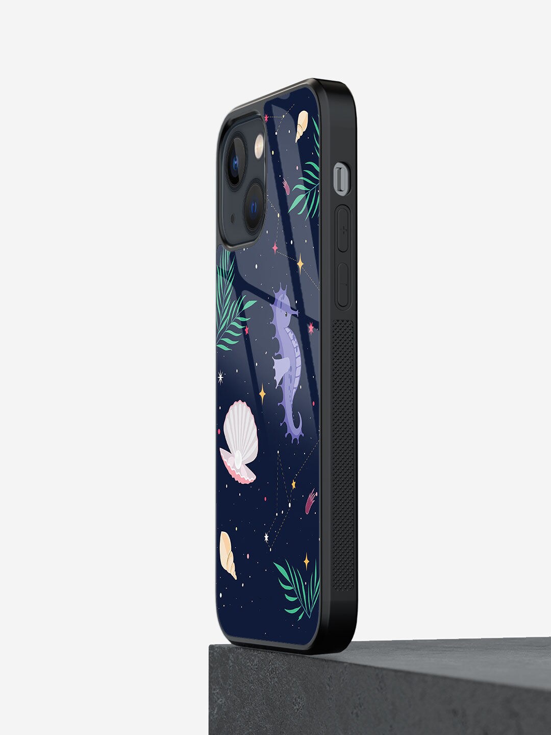 

Macmerise Space Beach Design Glass Case for iPhone 13 Mini, Navy blue