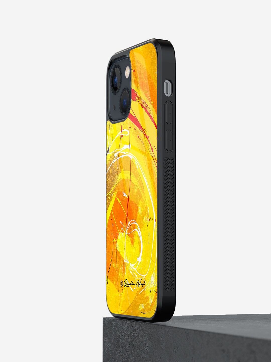 

macmerise Printed iPhone 13 Mini Phone Back Case, Yellow